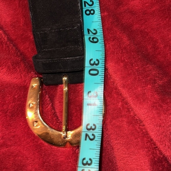 Danier Leather luxe suede gold buckle Genuine Leather Belt Sz Petite S - Picture 6 of 11